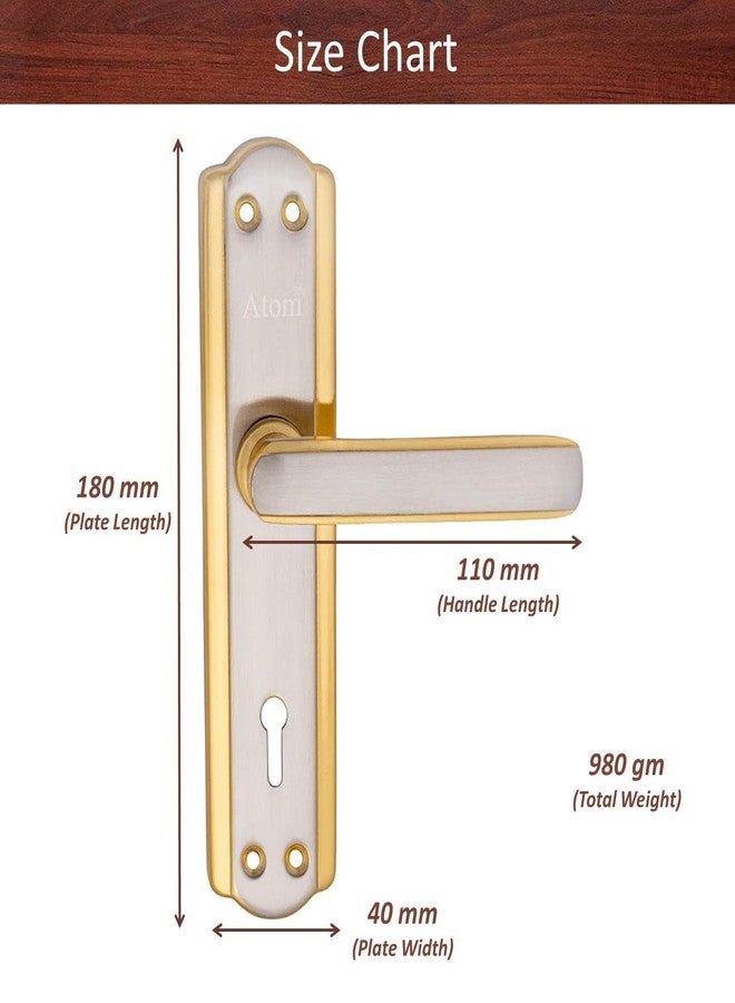 Atom Heavy Duty Mortise Door Lock for Bedroom, Living Room, Main Door, Silver Gold Finish | 3 Keys | 6 Lever Double Stage Lockset for House Hotel Office(606KY) - Image 3